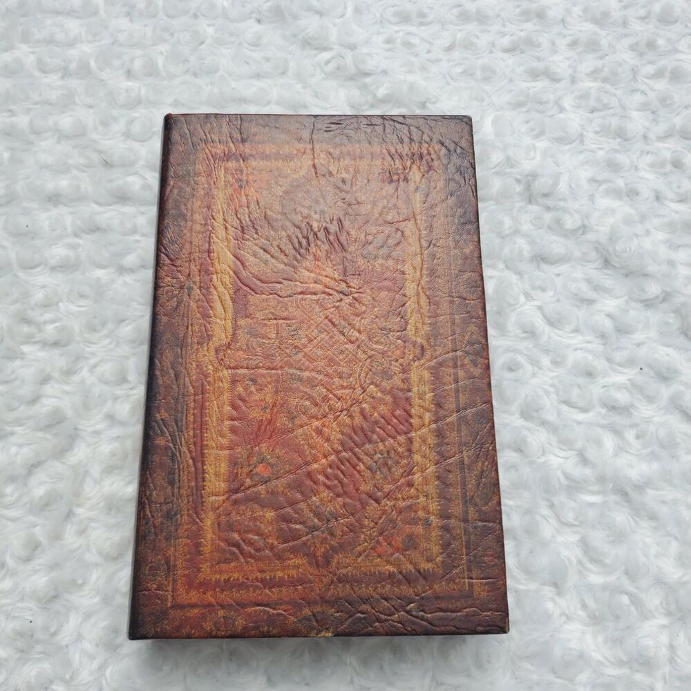 Hollow Book Box Antique Brown